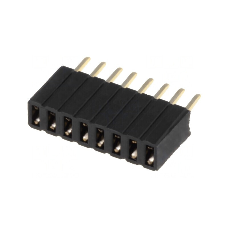 Conector şiruri pini soclu mamă 1x8 PIN 8 drept 1,27mm THT | Electronic-mag.ro | Componente Electronice