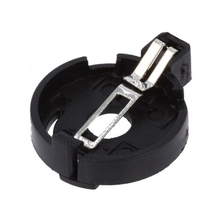 Soclu baterie CR2032, DL2032 orizontal THT 6,6mm negru | Electronic-mag.ro | Componente Electronice