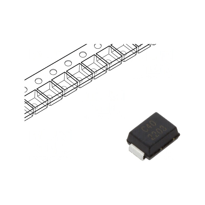 Diodă TVS 1kW 44,4-49,1V 15,5A bidirecțională SMB - rolă/bandă | Electronic-mag.ro | Componente Electronice