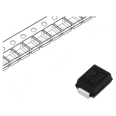 Diodă TVS 1kW 64,4-71,2V 10,7A bidirecțională SMB rolă bandă | Electronic-mag.ro | Componente Electronice