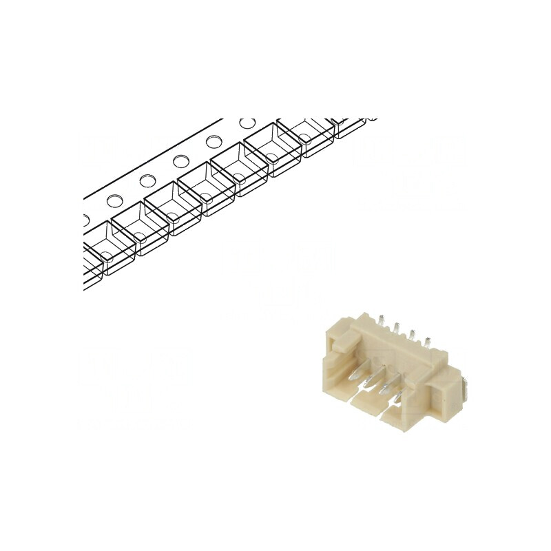 Conector cablu-placă soclu tată 1,25mm PIN 4 SMT 250V 1A | Electronic-mag.ro | Componente Electronice