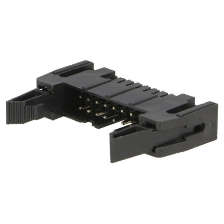 Conector IDC soclu tată 16 PIN drept cu ejector THT aurit | Electronic-mag.ro | Componente Electronice
