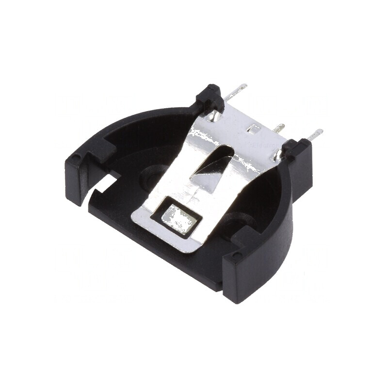 Soclu CR2032 Vertical THT 16.9mm Negru | Electronic-mag.ro | Componente Electronice