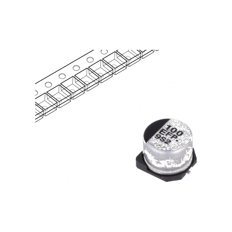 Condensator electrolitic SMD 100uF 25V 8x6,2mm low ESR | Electronic-mag.ro | Componente Electronice