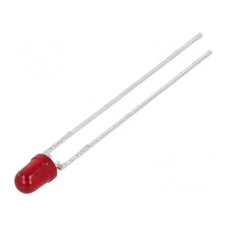 LED 3mm roșie 22-45mcd 60° convex | Electronic-mag.ro | Componente Electronice