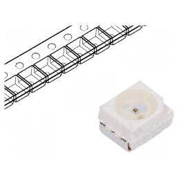 LED SMD 3528 PLCC2 Roșie 20mA 71,5÷100mcd 120° 3,5x2,8x1,9mm 20m | Electronic-mag.ro | Componente Electronice