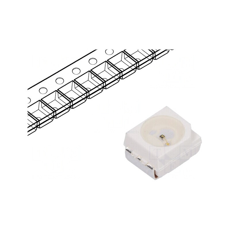 LED SMD 3528 PLCC2 Roșie 20mA 71,5÷100mcd 120° 3,5x2,8x1,9mm 20m | Electronic-mag.ro | Componente Electronice
