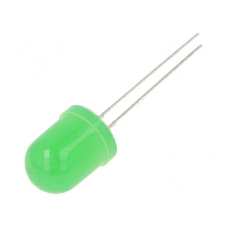 LED verde 10mm 12VDC 1560÷2180mcd 30° convex | Electronic-mag.ro | Componente Electronice