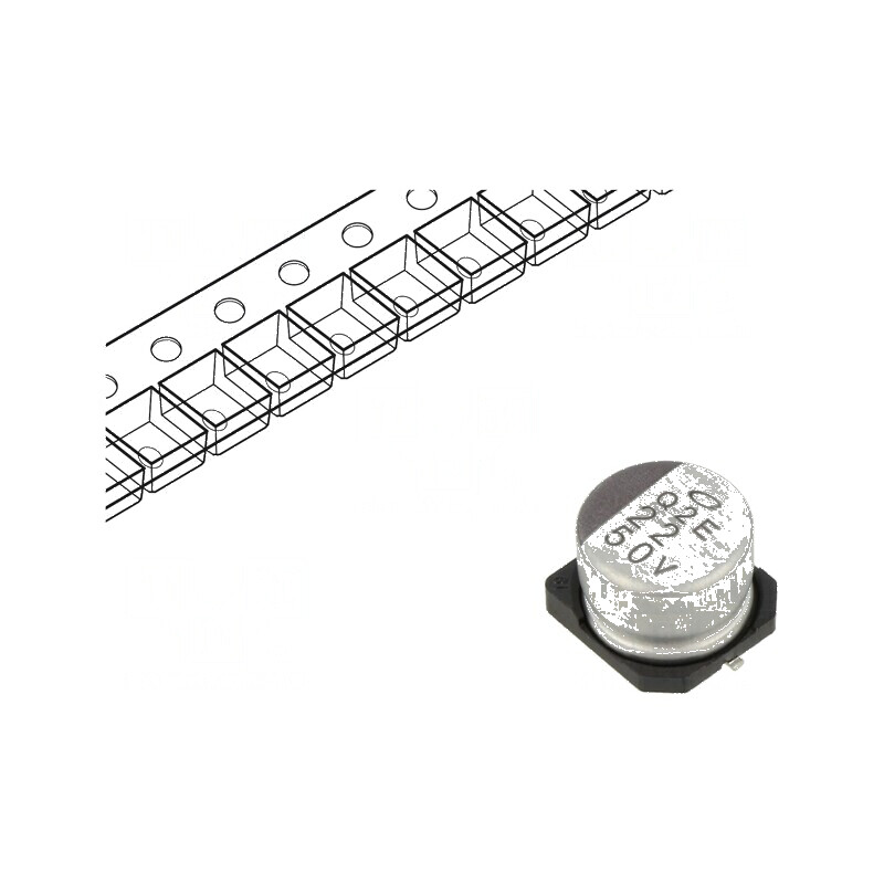 Condensator electrolitic SMD 22uF 50V Ø8x6,2mm ±20% 1000h | Electronic-mag.ro | Componente Electronice