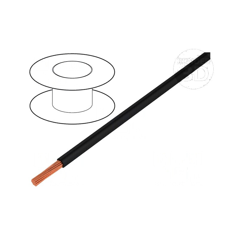 Cablu litat H05V2-K 0,35mm² PVC negru 500m 300V/500V | Electronic-mag.ro | Componente Electronice