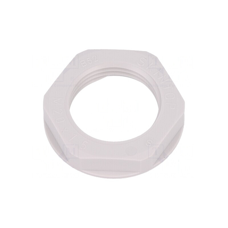 Piuliță M20 poliamidă UL94V-2 27mm gri deschis pentru temperaturi -20÷100°C | Electronic-mag.ro | Componente Electronice