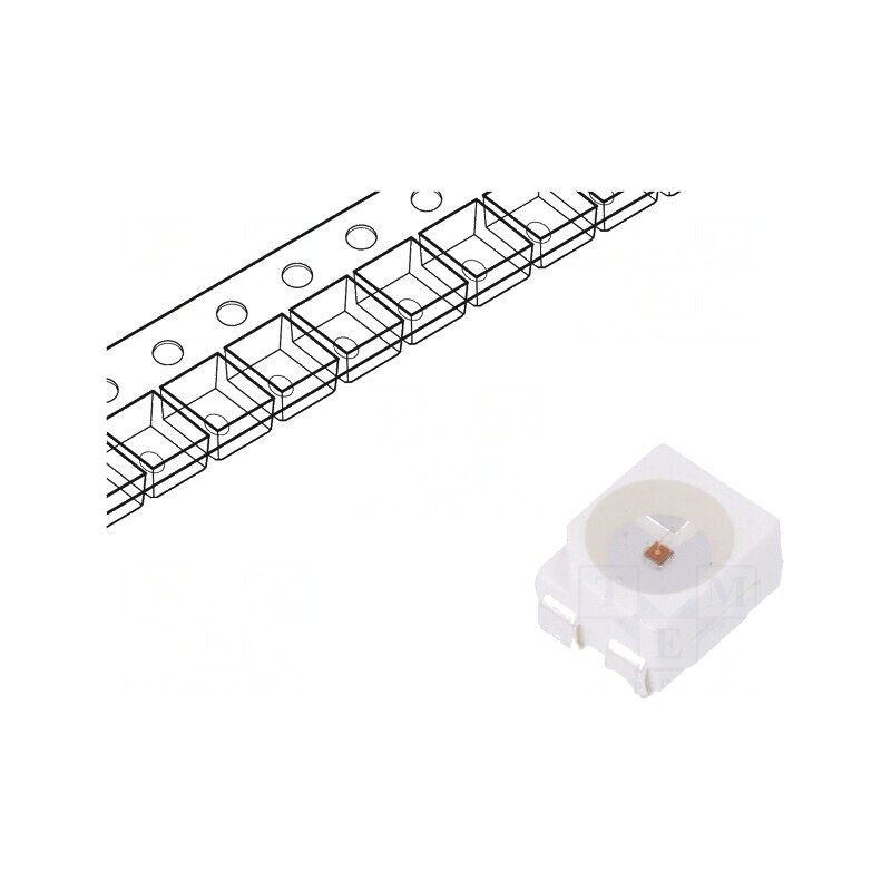 LED SMD 3528 PLCC4 Roșie 4200mcd 3,5x2,8x1,9mm 120° 70mA | Electronic-mag.ro | Componente Electronice