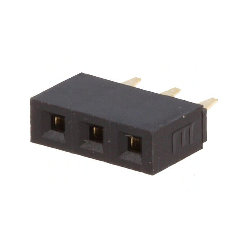 Conector şiruri pini soclu mamă PIN 3 drept 2,54mm THT 1x3 | Electronic-mag.ro | Componente Electronice