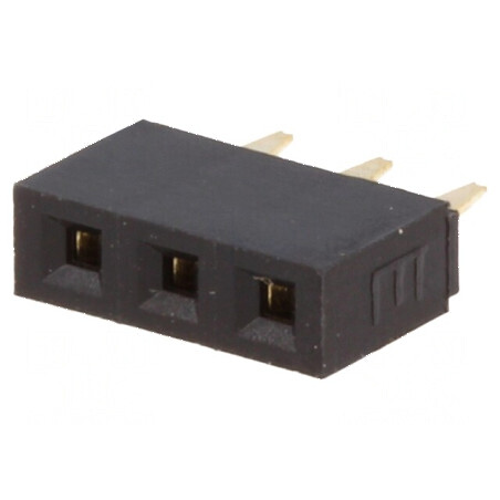 Conector şiruri pini soclu mamă PIN 3 drept 2,54mm THT 1x3 | Electronic-mag.ro | Componente Electronice
