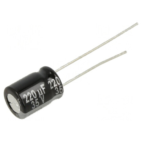 Condensator electrolitic THT 220uF 35VDC Ø8x11,5mm ±20% NHG | Electronic-mag.ro | Componente Electronice