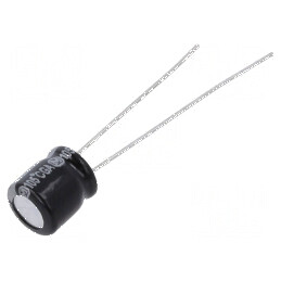 Condensator electrolitic THT 33uF 25VDC Ø6,3x7mm ±20% 1000h | Electronic-mag.ro | Componente Electronice