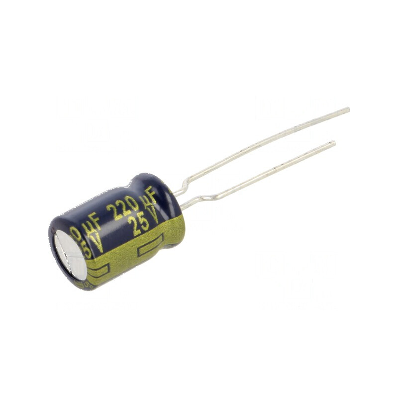 Condensator electrolitic low ESR 220uF 25VDC THT Ø8x11,5mm | Electronic-mag.ro | Componente Electronice