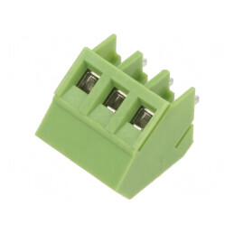 Regletă de conexiuni PCB unghi 45° 5mm, 3 piste, 2,5mm² | Electronic-mag.ro | Componente Electronice