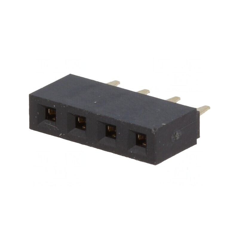 Conector şiruri pini soclu mamă 1x4 PIN 2,54mm THT | Electronic-mag.ro | Componente Electronice