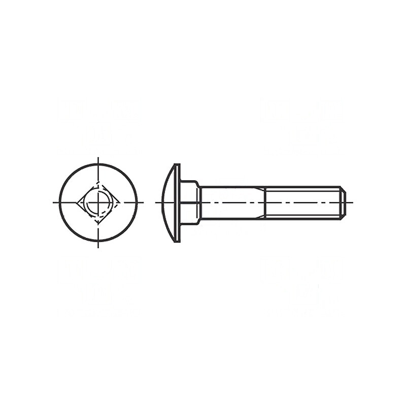 Şurub M6x50 cu Cap Buton Oțel Inoxidabil A2 DIN 603 18mm | Electronic-mag.ro | Componente Electronice