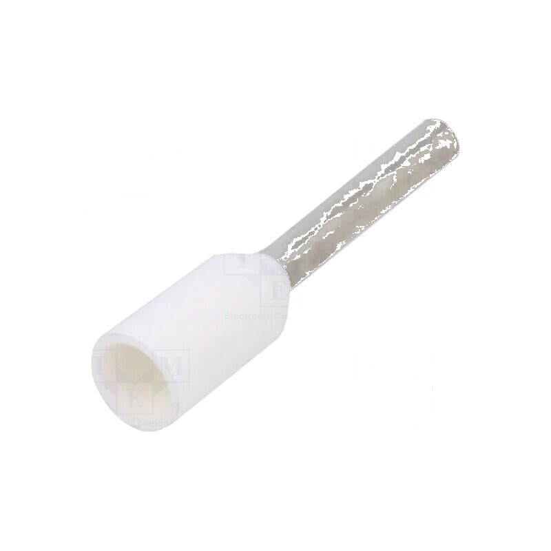 Vârf tub capăt izolată cupru 0,5mm2 8mm cositorit albă | Electronic-mag.ro | Componente Electronice