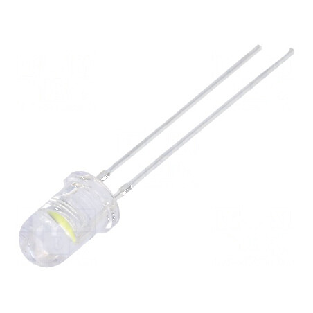 LED 5mm alb rece 25000-30000mcd 60° convex | Electronic-mag.ro | Componente Electronice