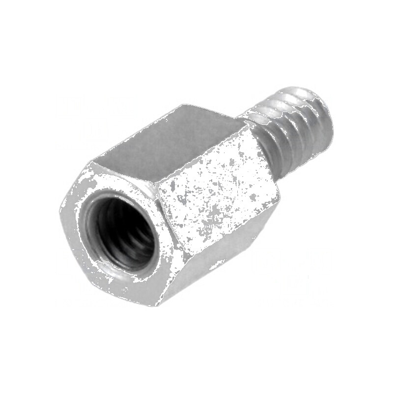 Piuliță distanțieră filetată 6mm M3 alamă nichel | Electronic-mag.ro | Componente Electronice
