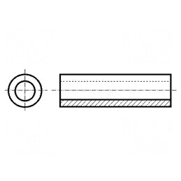 Manșon distanțier cilindric poliamidă 15,9mm x 7,9mm | Electronic-mag.ro | Componente Electronice