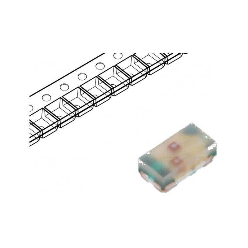 LED SMD 0603 portocaliu/verde 1,6x0,8x0,5mm 20mA 120° | Electronic-mag.ro | Componente Electronice
