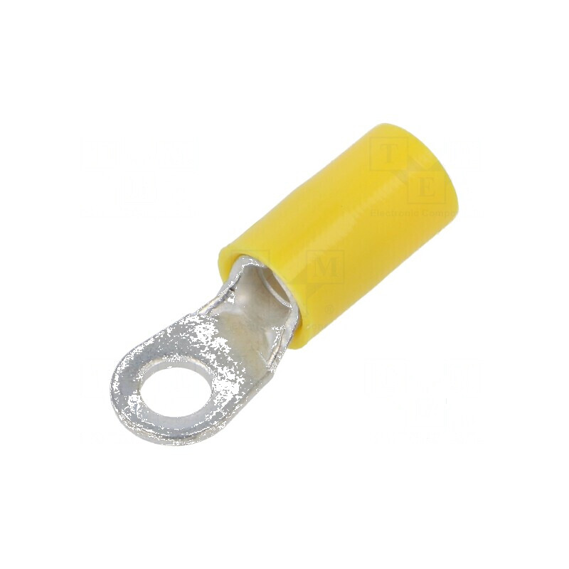 Vârf inelar M4 Ø 4,3mm pentru cablu cupru 4÷6mm² crimpat izolată | Electronic-mag.ro | Componente Electronice