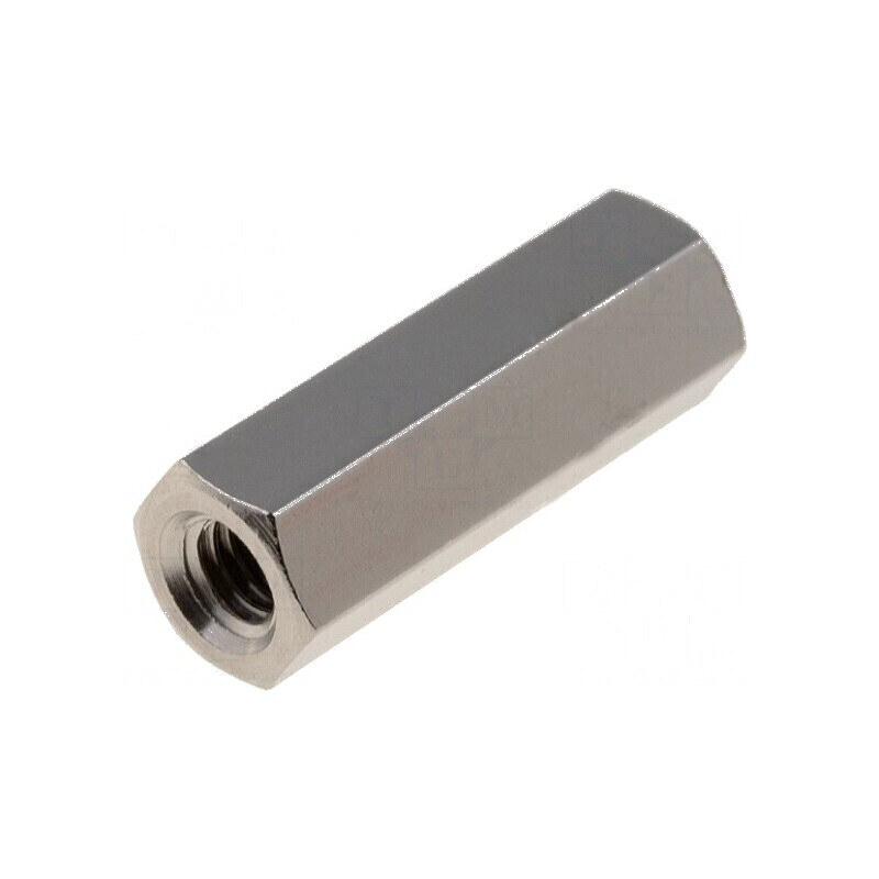 Piuliță distanțieră filetată 15mm M3 alamă nichel | Electronic-mag.ro | Componente Electronice