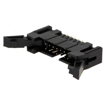 Conector IDC soclu tată 14 pini cu ejector THT aurit | Electronic-mag.ro | Componente Electronice