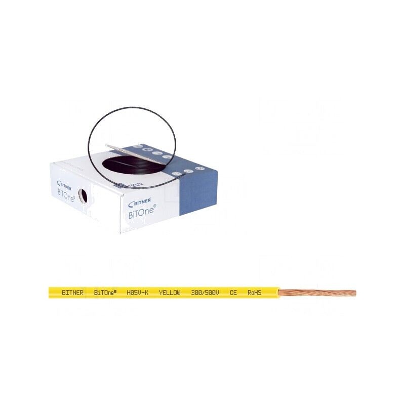 Cablu BiTOne H05V-K 0,75mm2 PVC galben 300V 500V | Electronic-mag.ro | Componente Electronice