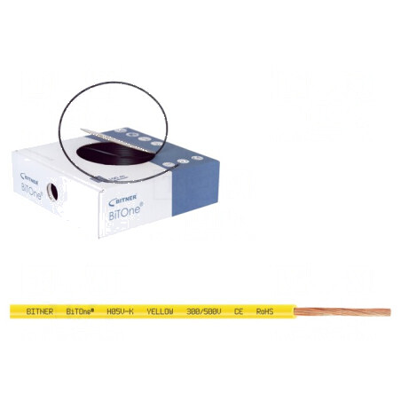 Cablu BiTOne H05V-K 0,75mm2 PVC galben 300V 500V | Electronic-mag.ro | Componente Electronice