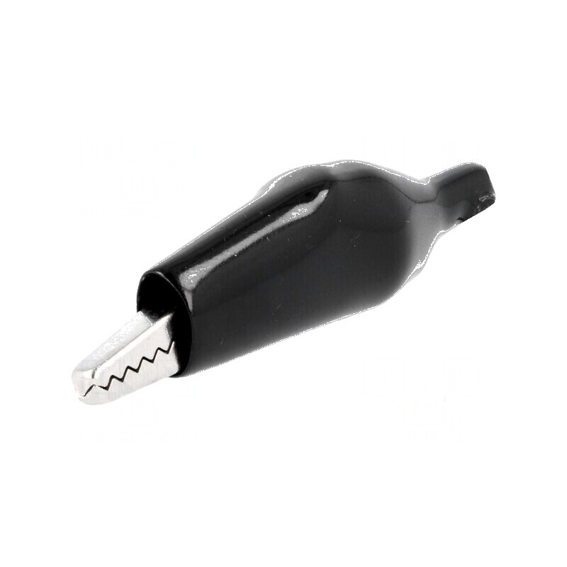Bornă crocodil 60VDC max. 11mm neagră | Electronic-mag.ro | Componente Electronice