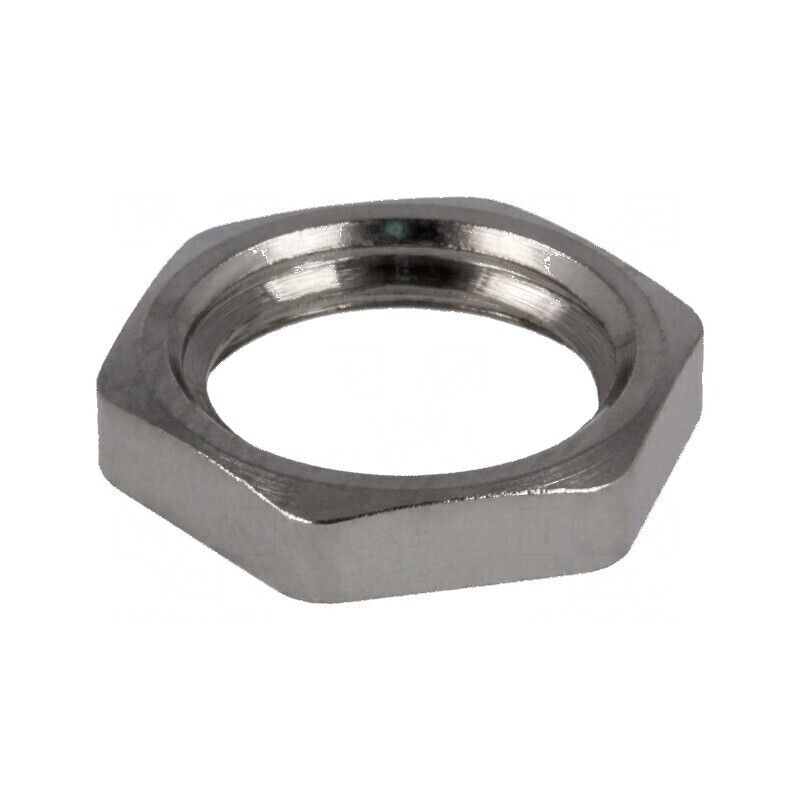 Piuliță M12 din alamă nichelată, 15mm, Pas 1.5 | Electronic-mag.ro | Componente Electronice