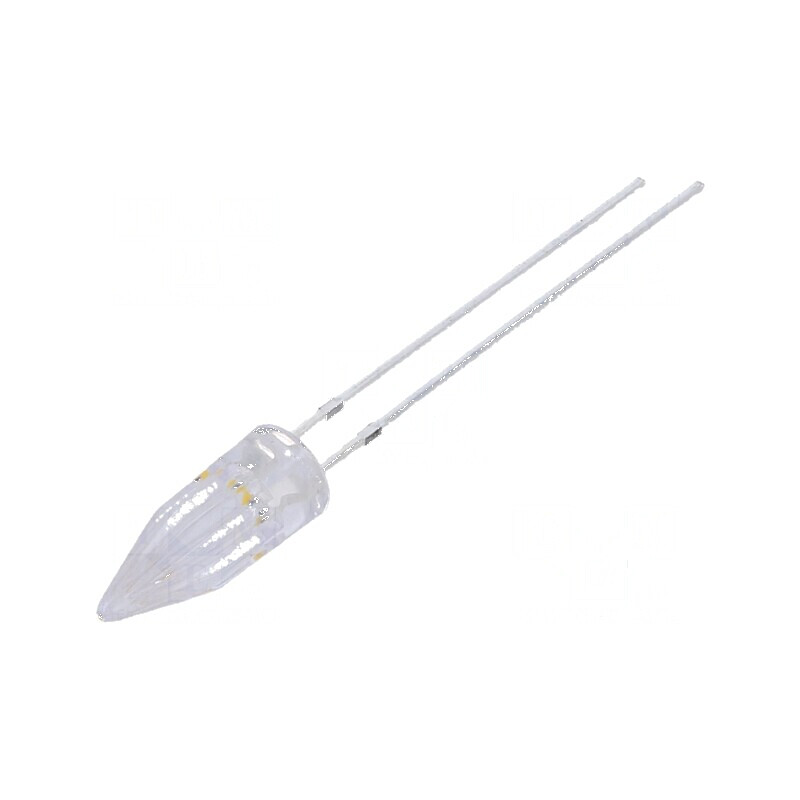 LED 5mm Alb Cald Efect Lumânare 500-750mcd 100° 20mA | Electronic-mag.ro | Componente Electronice