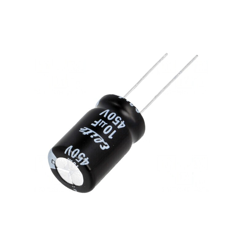 Condensator electrolitic THT 10uF 450VDC 12,5x20mm ±20% | Electronic-mag.ro | Componente Electronice