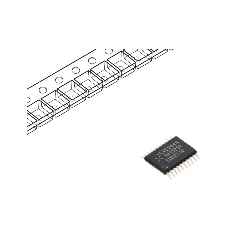 IC digital 8bit buffer declanșator linie CMOS SMD TSSOP20 | Electronic-mag.ro | Componente Electronice