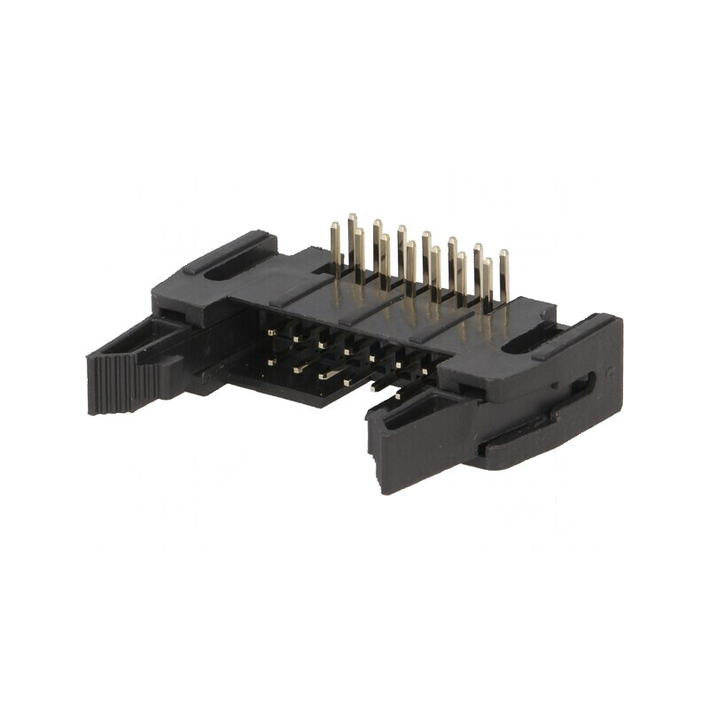 Conector IDC soclu tată 14 PIN 90° THT aurit 2,54mm | Electronic-mag.ro | Componente Electronice