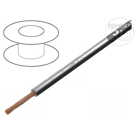 Cablu FLRY-B 1x0,35mm2 litat Cu PVC gri-negru 60V, 100m | Electronic-mag.ro | Componente Electronice