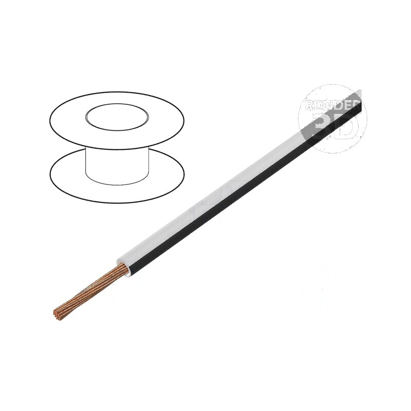 Cablu FLRY-B 1x0,35mm2 litat Cu PVC alb-negru 60V 100m | Electronic-mag.ro | Componente Electronice