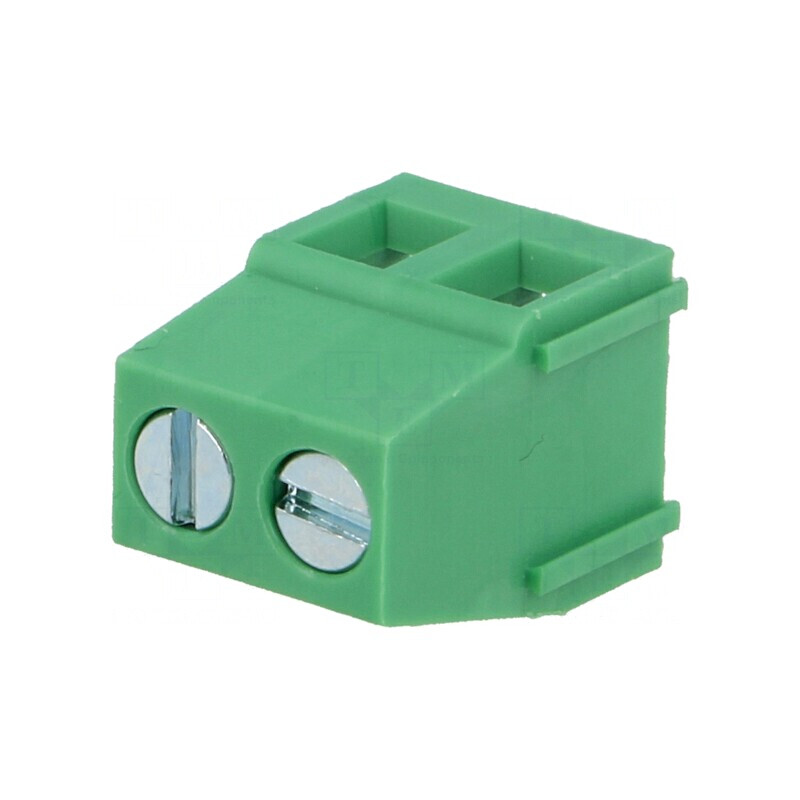 Regletă de conexiuni pentru PCB 90°, 5mm, 2 piste, 2,5mm² | Electronic-mag.ro | Componente Electronice