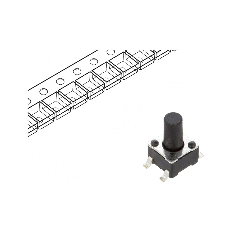 Microîntrerupător TACT SPST-NO 0,05A/12VDC SMT Poz: 2 | Electronic-mag.ro | Componente Electronice