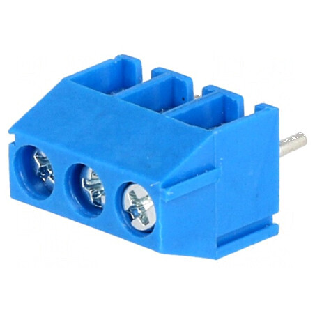 Regletă de conexiuni 90° 3,5mm pentru PCB, 3 piste, 10A | Electronic-mag.ro | Componente Electronice