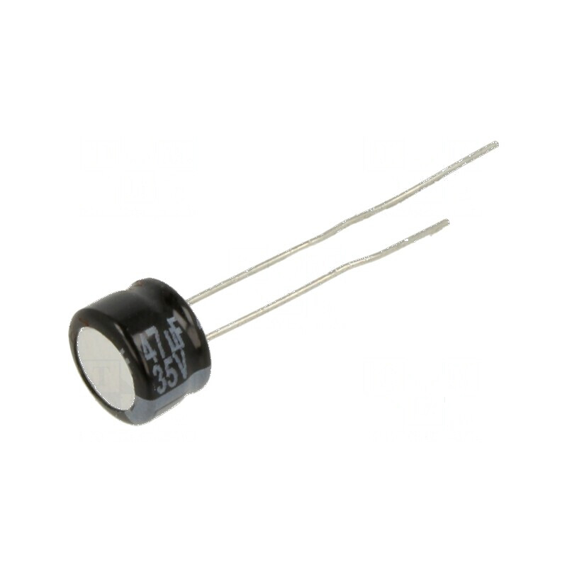 Condensator electrolitic THT 47uF 35VDC Ø8x5mm 2,5mm | Electronic-mag.ro | Componente Electronice
