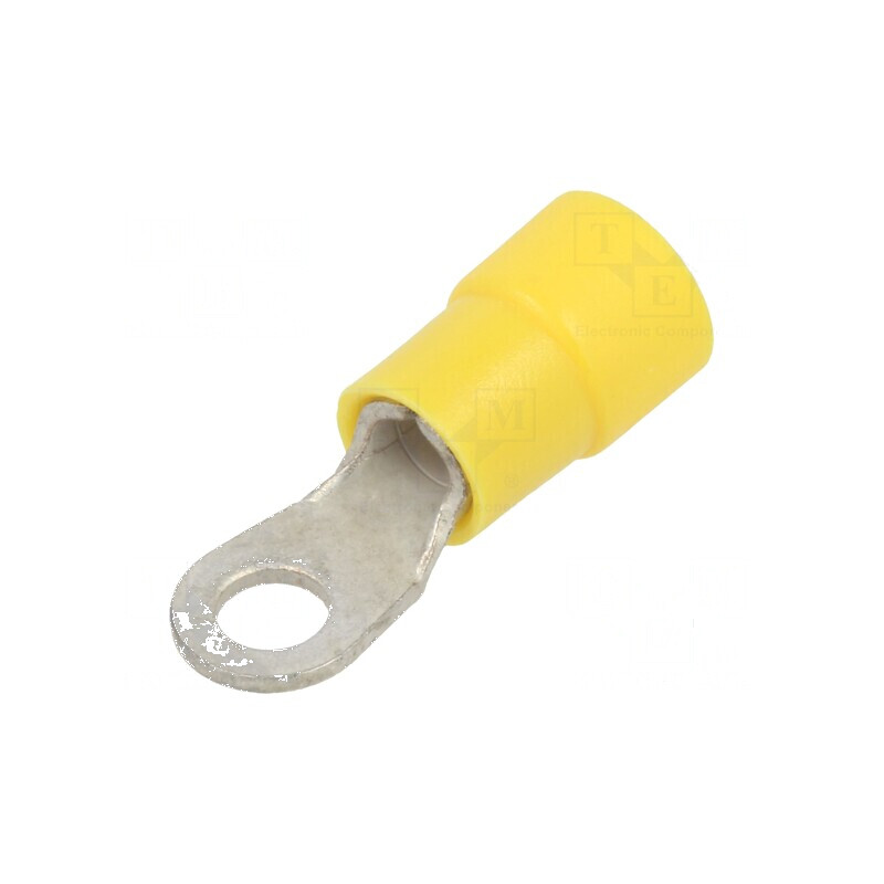 Vârf inelar M4 4,3mm cupru crimpat pentru cablu 4-6mm2 izolată | Electronic-mag.ro | Componente Electronice