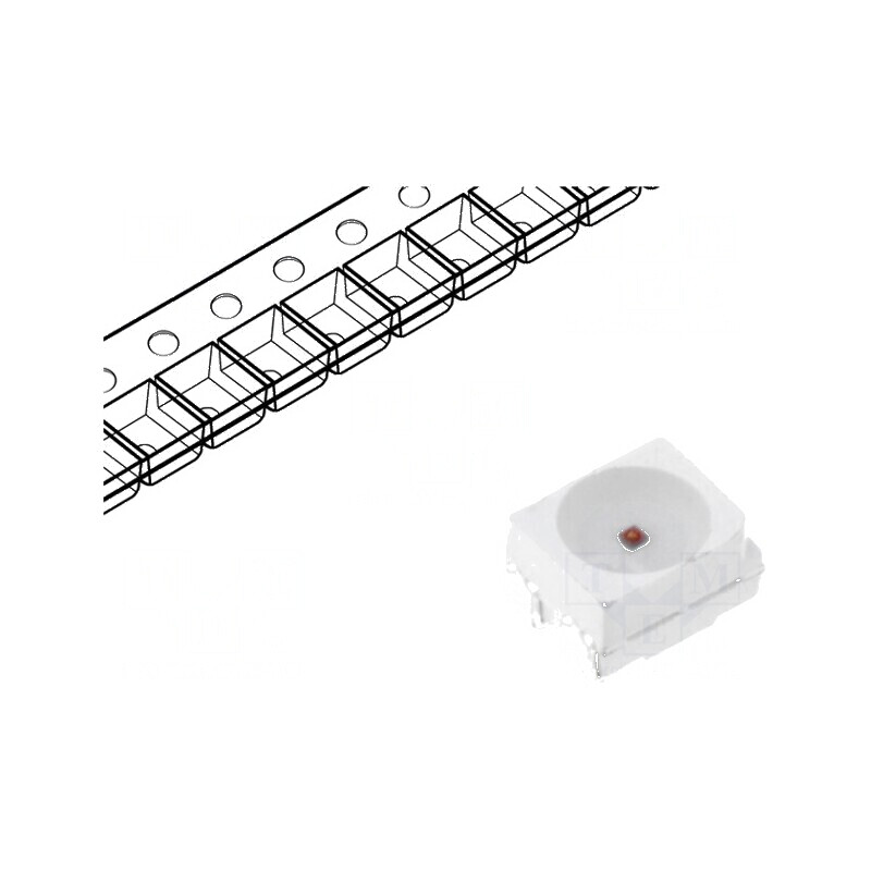 LED SMD 3528 PLCC4 roșie 1560-1800mcd 3.5x2.8x1.9mm 120° | Electronic-mag.ro | Componente Electronice