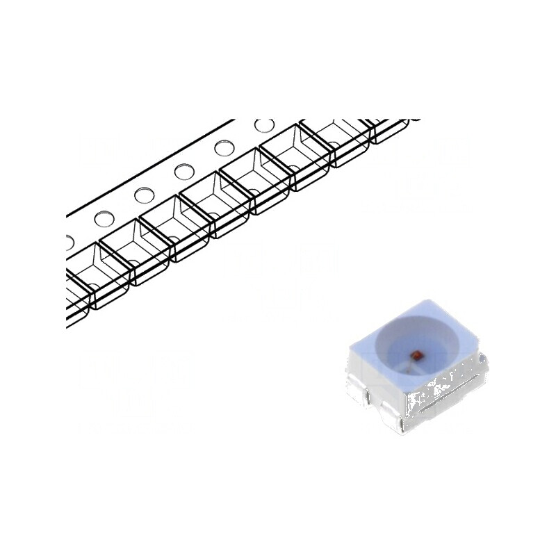 LED SMD 3528 PLCC4 roșie 220-350mcd 3.5x2.8x1.9mm 120° 20mA | Electronic-mag.ro | Componente Electronice