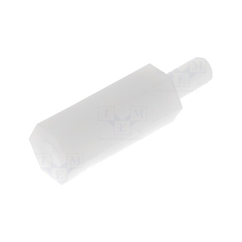 Piuliță distanțieră filetată hexagonală poliamidă M3 14mm | Electronic-mag.ro | Componente Electronice